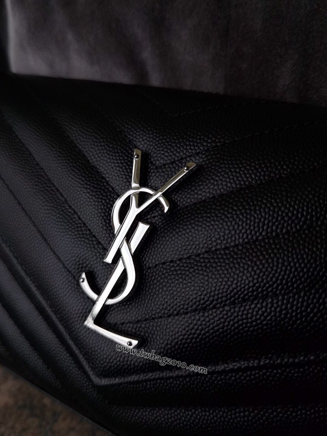 YSL专柜款女包 聖羅蘭經典款MONOGRAM魚子醬原廠皮信封包 YSL肩背斜挎包 377828  jjh1051